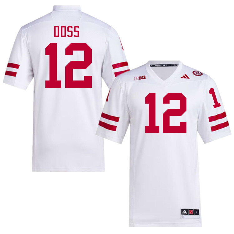 Men #12 Jaidyn Doss Nebraska Cornhuskers College Football Jerseys Stitched Sale-White